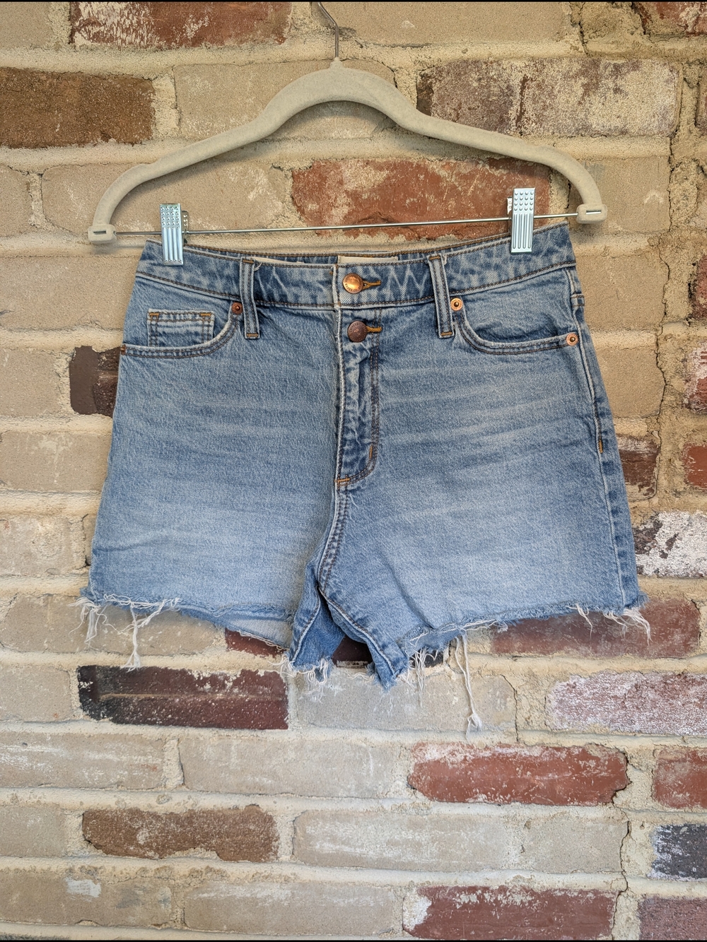 Classic High-Rise Light Blue Denim Shorts